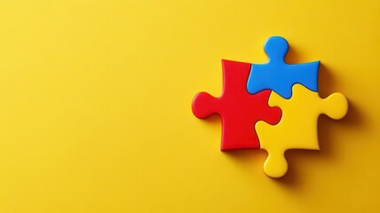 Obraz premium puzzle inspiration flat design side view motivational theme animation vivid