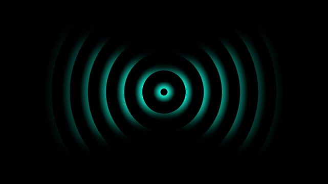 Radio wave station signal animation Isolated on Black background