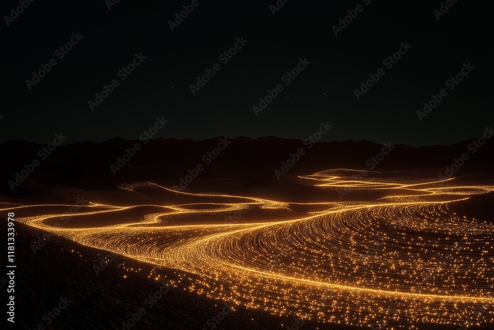 Aufkleber A fractal comet tail leaving behind trails of repeating patterns in the night sky