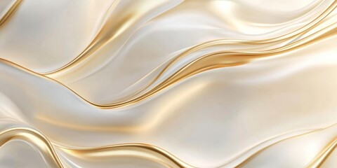 Obraz premium Abstract background with soft golden tones, smooth curves, and wavy lines