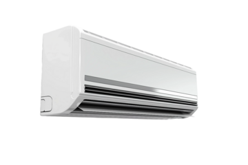 Eco-Friendly Wall Air Conditioner with Advanced Heat Pump Features Isolated on Transparent Background