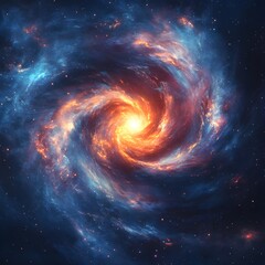 A swirling galaxy effect with glowing stars and vibrant nebulae