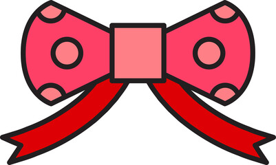 Pink Decorative Bow Tie Illustration
