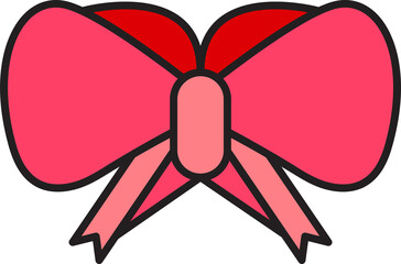 Pink Decorative Bow Tie Illustration
