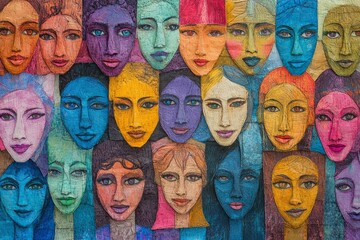 people face watercolor background
