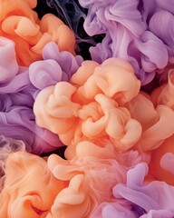 Fototapeta premium Abstract Swirling Peach and Lavender Ink in Water Fluid Art Background Texture