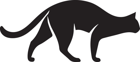 Elegant Cat Silhouette Vector Design
