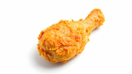 Crispy Fried Chicken Drumstick on White Background