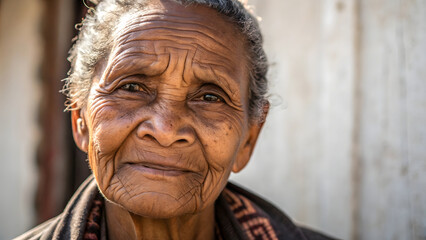portrait of old man look at camera