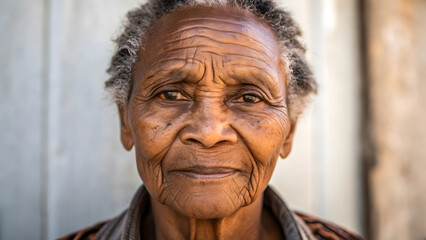 portrait of old man look at camera