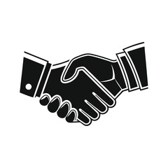 Fototapeta premium Simple black and white business handshake icon