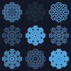 Vintage Snowflake Designs,  Nostalgic and retro-inspired snowflake icons for a classic winter aesthetic.