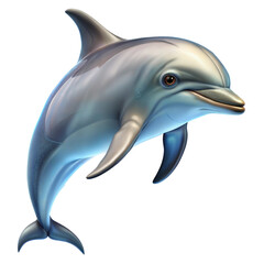 Obraz premium Dolphin swimming gracefully in the ocean with sunlight reflecting on its smooth skin and water splashes around it