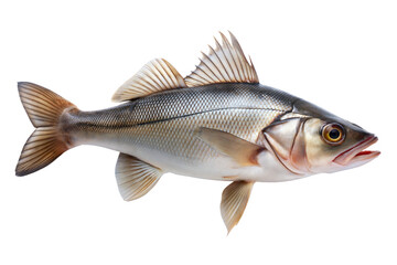 Obraz premium Realistic image of a fish showing details of the scales, fins, and coloration against a transparent background