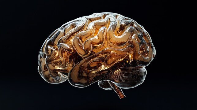  brain on dark background