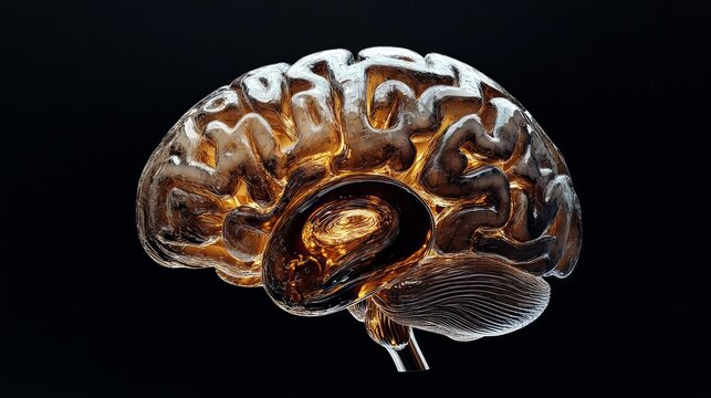  brain on dark background