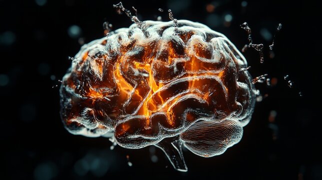  brain on dark background