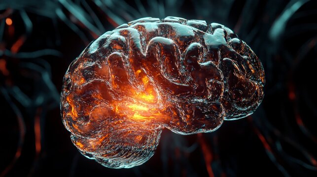  brain on dark background
