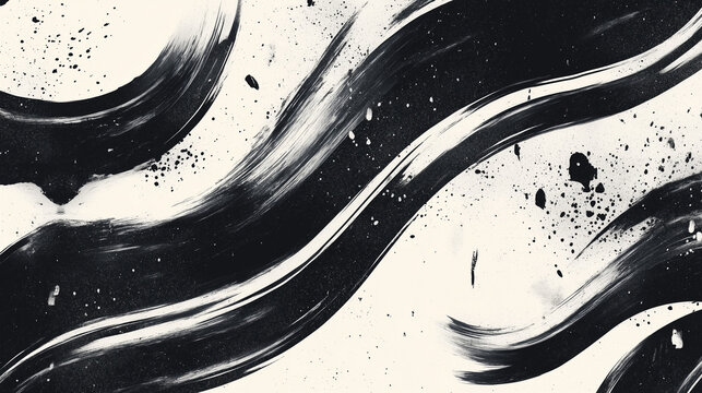 Black and white brush stroke on white background wallpaper. Abstract art seamless pattern background.