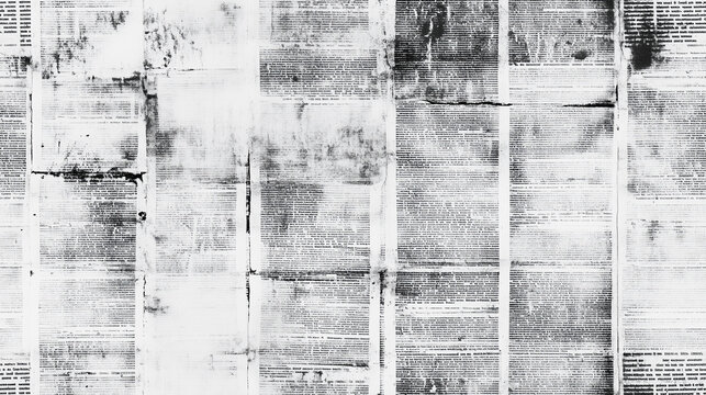Old newspapers with vintage typography black and white background.