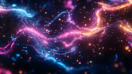 Glowing Waves of Light in Blue and Purple