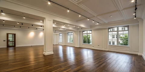 Obraz premium An Empty Room with Minimalistic Interior Design Perfect for Personalization