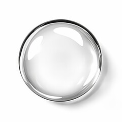 Transparent Water Droplet on a Smooth Surface Reflecting Light, Close-Up View in High Resolution, Ideal for Illustrations and Backgrounds