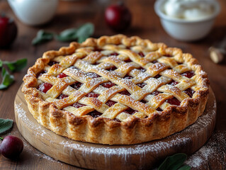Picture of Food: Freshly Baked Pie on the Table