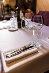 table ready to be served in the restaurant