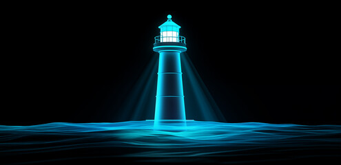 3D holographic lighthouse picture
