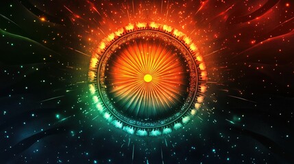 Republic Day concept background with Ashoka wheel