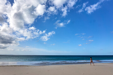 La playa Balneario en la localidad de Tarifa, Cadiz, Andalucia (España) en una mañana soleada de...