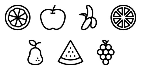fresh fruits icon set template