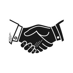 Fototapeta premium Simple black and white business handshake icon