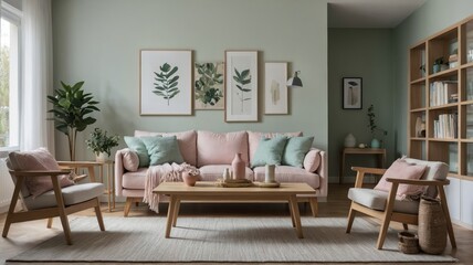 Fototapeta premium scandinavian style minimalist living room