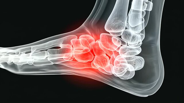 Red Ankle Glow Indicating Pain from Sprains or Injuries