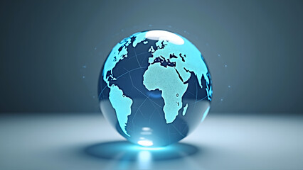 Globe in Glass with Earth and Water Concept, Generative AI