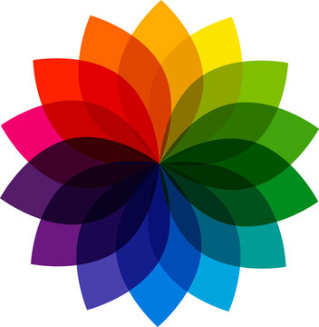 Flower shaped color wheel