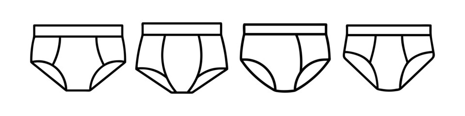 briefs icon, dress line art, dress vector - simple black line art icon of briefs perfect for logos, and dress-themed designs.