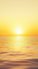 Obraz premium Golden Sunrise Over Serene Ocean Waters With Soft Reflections, Symbolizing Tranquility And Natural Beauty. Perfect For Relaxation Themes And Phone Backgrounds.