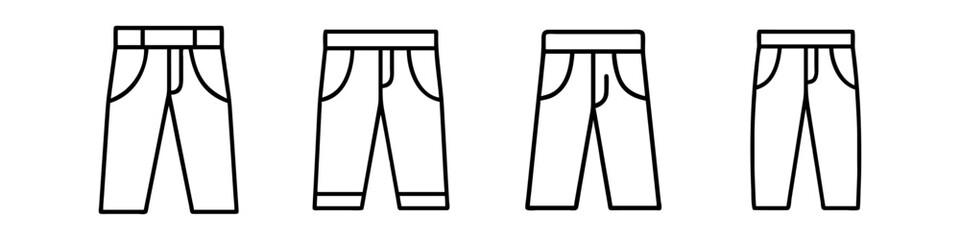 jeans icon, dress line art, dress vector - simple black line art icon of jeans perfect for logos, and dress-themed designs.