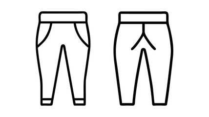 leggings icon, dress line art, dress vector - simple black line art icon of leggings perfect for logos, and dress-themed designs.