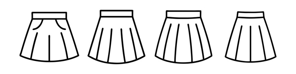 a line skirt icon, dress line art, dress vector - simple black line art icon of a line skirt perfect for logos, and dress-themed designs.