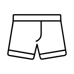 boxer shorts icon, dress line art, dress vector - simple black line art icon of boxer shorts perfect for logos, and dress-themed designs.
