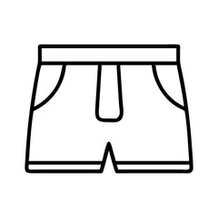 boxer shorts icon, dress line art, dress vector - simple black line art icon of boxer shorts perfect for logos, and dress-themed designs.