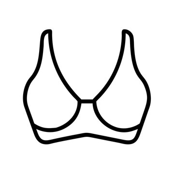 recommend clip art: bra icon, dress line art, dress vector - simple black line art icon of bra perfect for logos, and dress-themed designs.