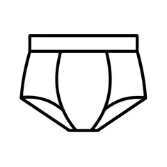 briefs icon, dress line art, dress vector - simple black line art icon of briefs perfect for logos, and dress-themed designs.