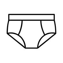 briefs icon, dress line art, dress vector - simple black line art icon of briefs perfect for logos, and dress-themed designs.