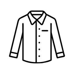 button down shirt icon, dress line art, dress vector - simple black line art icon of button down shirt perfect for logos, and dress-themed designs.