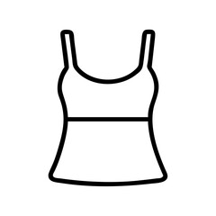 camisole icon, dress line art, dress vector - simple black line art icon of camisole perfect for logos, and dress-themed designs.